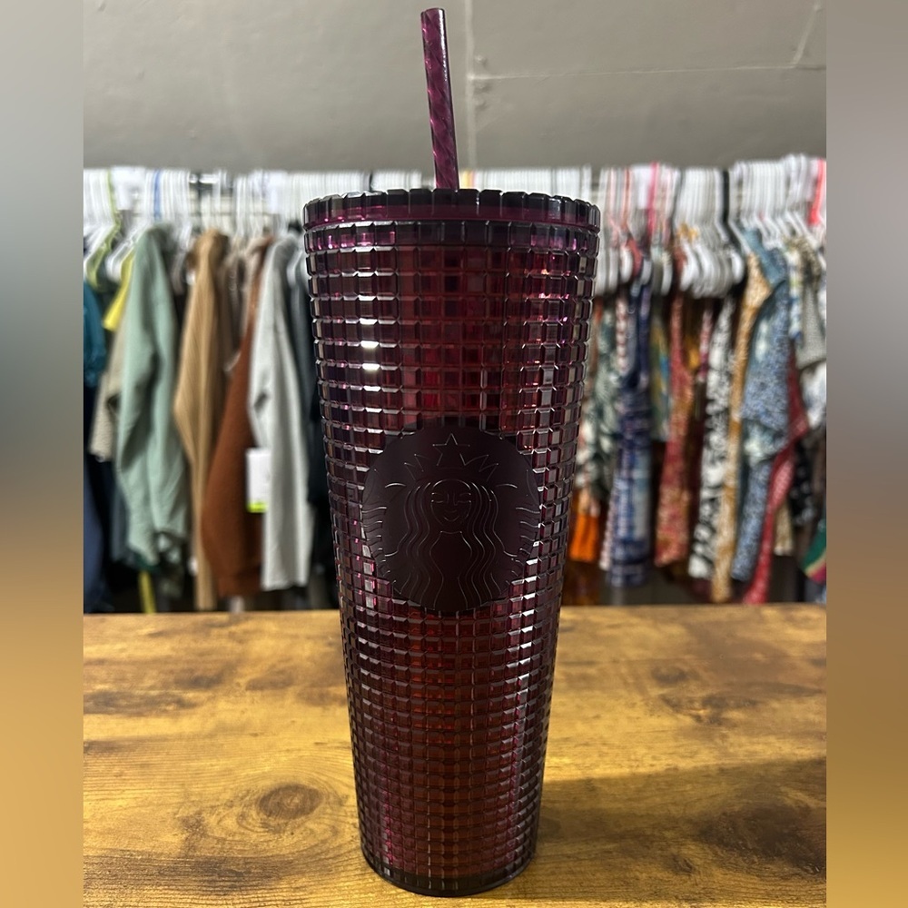 Starbucks Plum Berry Disco Grid 24oz Tumbler